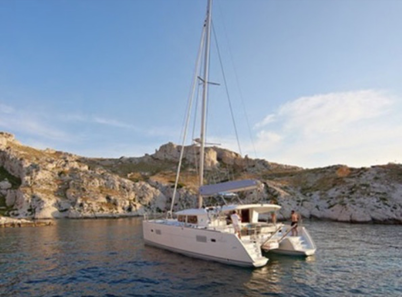 Catamaran under sail